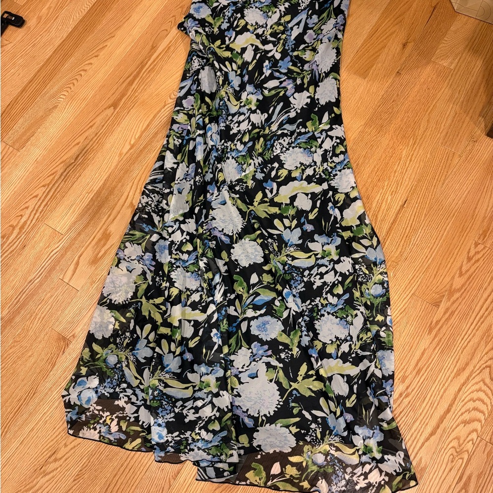 NWT Abercrombie & Fitch green/blue/white Floral Maxi Dress size Large - Picture 7 of 7